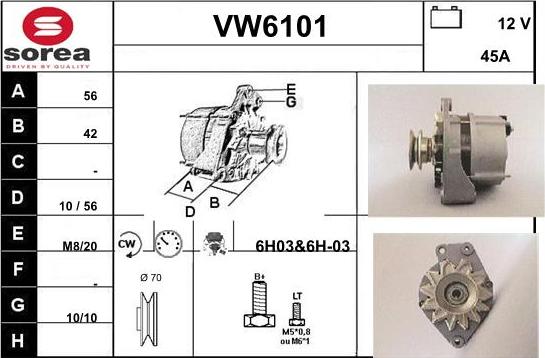 Sera VW6101 - Генератор vvparts.bg