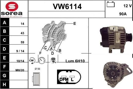 Sera VW6114 - Генератор vvparts.bg