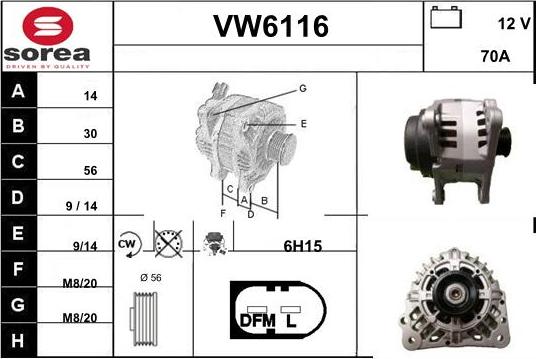 Sera VW6116 - Генератор vvparts.bg