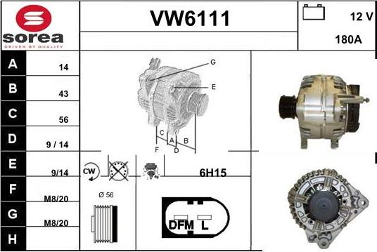 Sera VW6111 - Генератор vvparts.bg