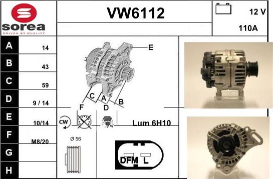 Sera VW6112 - Генератор vvparts.bg