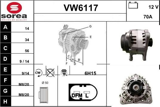 Sera VW6117 - Генератор vvparts.bg