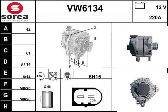 Sera VW6134 - Генератор vvparts.bg