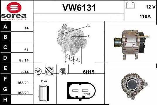 Sera VW6131 - Генератор vvparts.bg