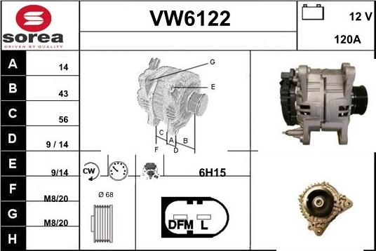 Sera VW6122 - Генератор vvparts.bg