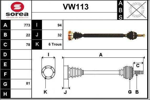 Sera VW113 - Полуоска vvparts.bg