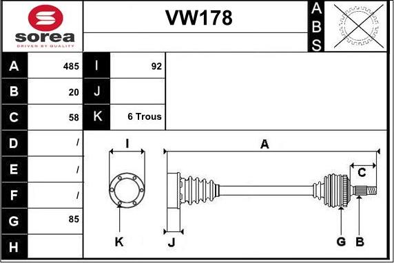 Sera VW178 - Полуоска vvparts.bg