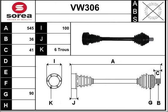 Sera VW306 - Полуоска vvparts.bg