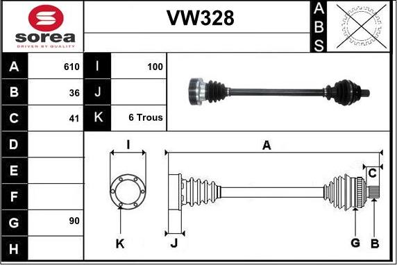 Sera VW328 - Полуоска vvparts.bg