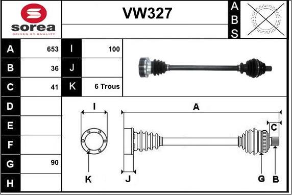 Sera VW327 - Полуоска vvparts.bg