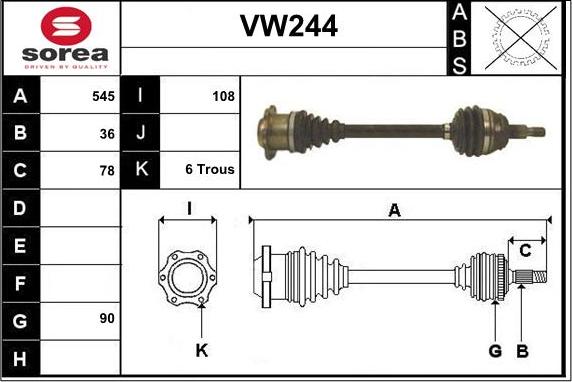 Sera VW244 - Полуоска vvparts.bg