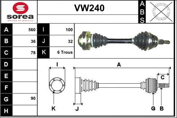 Sera VW240 - Полуоска vvparts.bg