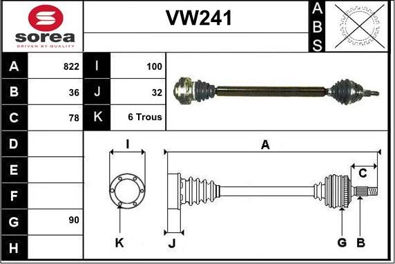 Sera VW241 - Полуоска vvparts.bg