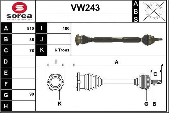 Sera VW243 - Полуоска vvparts.bg