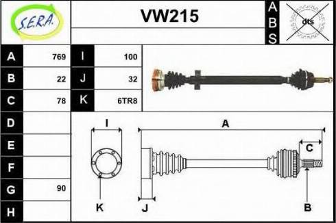 Sera VW215 - Полуоска vvparts.bg