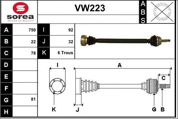 Sera VW223 - Полуоска vvparts.bg