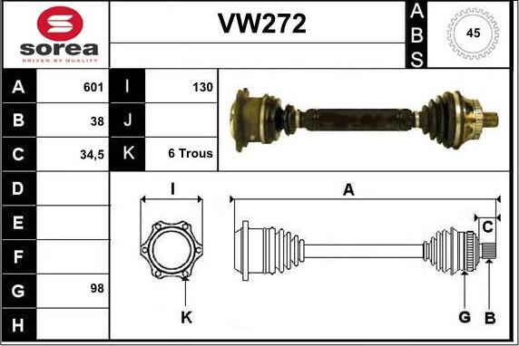 Sera VW272 - Полуоска vvparts.bg