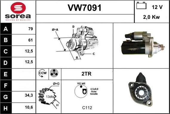 Sera VW7091 - Стартер vvparts.bg