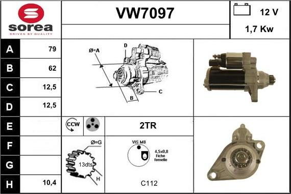 Sera VW7097 - Стартер vvparts.bg