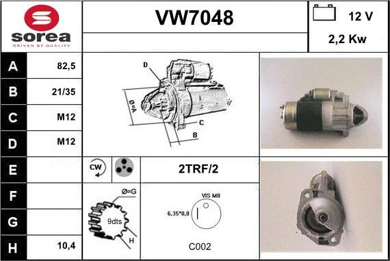 Sera VW7048 - Стартер vvparts.bg