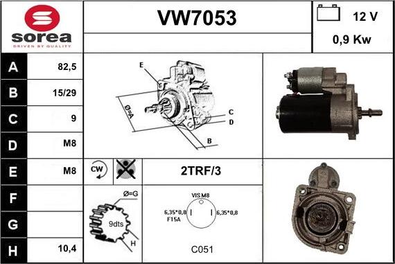 Sera VW7053 - Стартер vvparts.bg