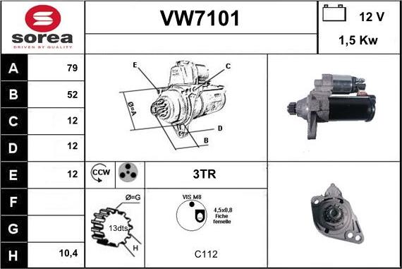 Sera VW7101 - Стартер vvparts.bg