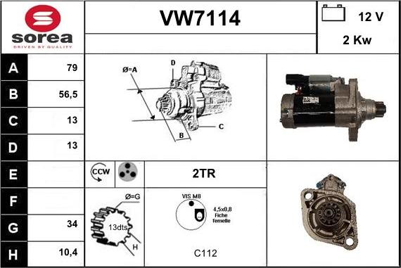 Sera VW7114 - Стартер vvparts.bg