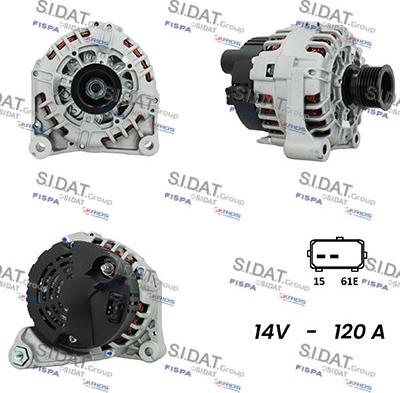 Sidat A12VA0505A2 - Генератор vvparts.bg