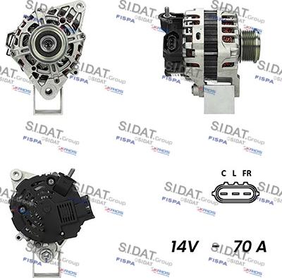 Sidat A12VA0822A2 - Генератор vvparts.bg