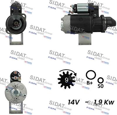 Sidat S12BH0467A2 - Стартер vvparts.bg