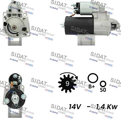 Sidat S12BH0400A2 - Стартер vvparts.bg