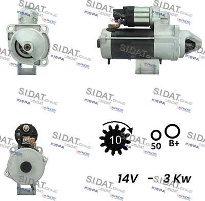 Sidat S12BH0663A2 - Стартер vvparts.bg