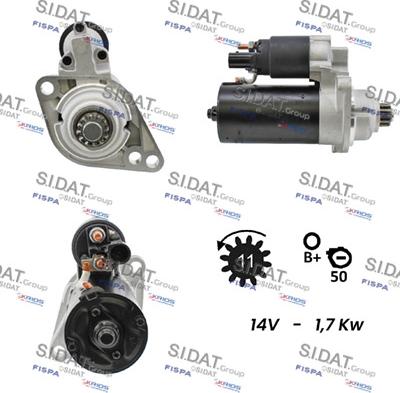 Sidat S12BH0117 - Стартер vvparts.bg