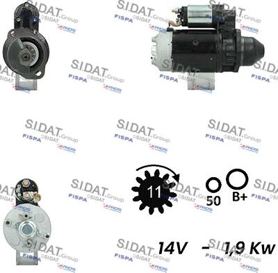 Sidat S12BH0264A2 - Стартер vvparts.bg