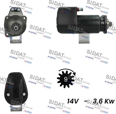 Sidat S12BH0778A2 - Стартер vvparts.bg