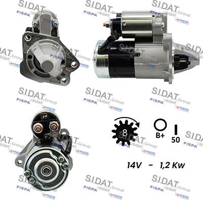 Sidat S12MH0208A2 - Стартер vvparts.bg