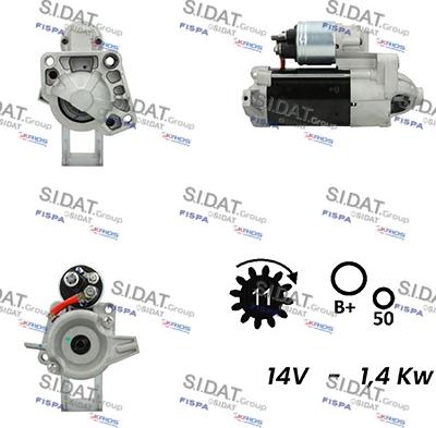 Sidat S12VA0744 - Стартер vvparts.bg