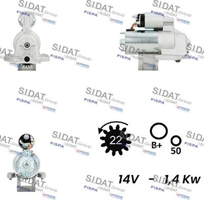 Sidat S12VS0695A2 - Стартер vvparts.bg