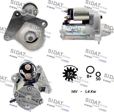 Sidat S12VS0013 - Стартер vvparts.bg