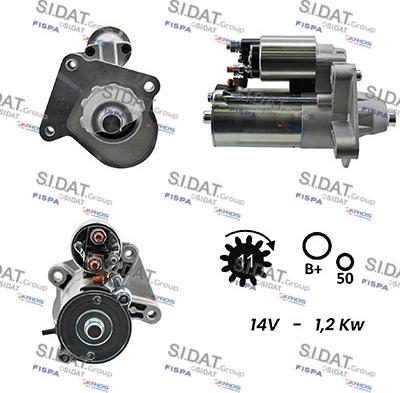 Sidat S12VS0193A2 - Стартер vvparts.bg