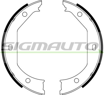 SIGMAUTO SFA080 - Комплект спирачна челюст, ръчна спирачка vvparts.bg