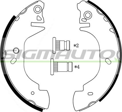 SIGMAUTO SFA232 - Комплект спирачна челюст vvparts.bg