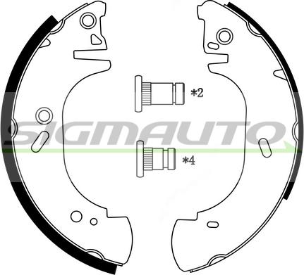 SIGMAUTO SFA231 - Комплект спирачна челюст vvparts.bg