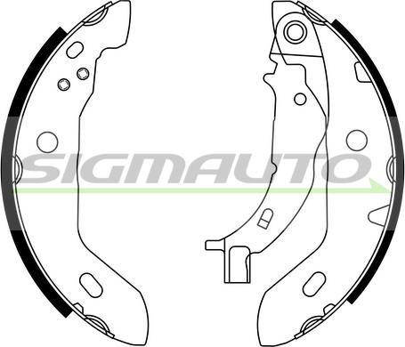 SIGMAUTO SFA304 - Комплект спирачна челюст, ръчна спирачка vvparts.bg