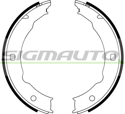 SIGMAUTO SFA387 - Комплект спирачна челюст, ръчна спирачка vvparts.bg