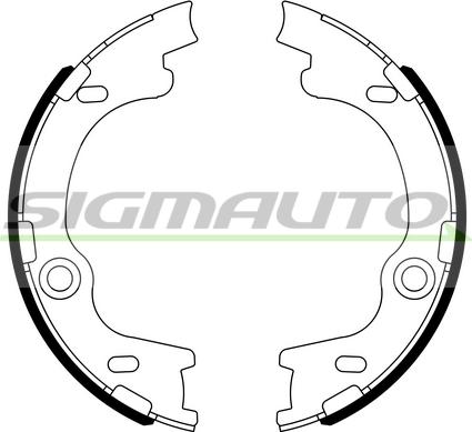 SIGMAUTO SFA804 - Комплект спирачна челюст, ръчна спирачка vvparts.bg