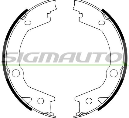 SIGMAUTO SFA765 - Комплект спирачна челюст, ръчна спирачка vvparts.bg