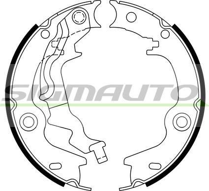 SIGMAUTO SFA759 - Комплект спирачна челюст, ръчна спирачка vvparts.bg