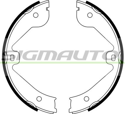 SIGMAUTO 1522 - Комплект спирачна челюст, ръчна спирачка vvparts.bg