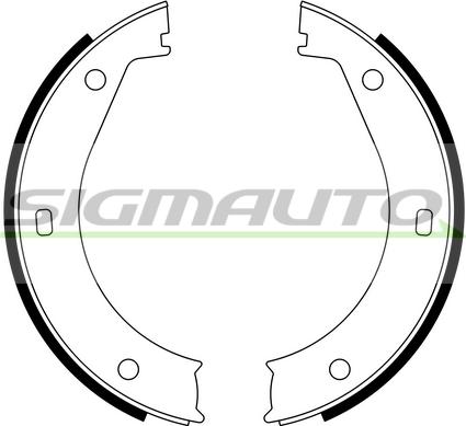 SIGMAUTO SFA076 - Комплект спирачна челюст, ръчна спирачка vvparts.bg